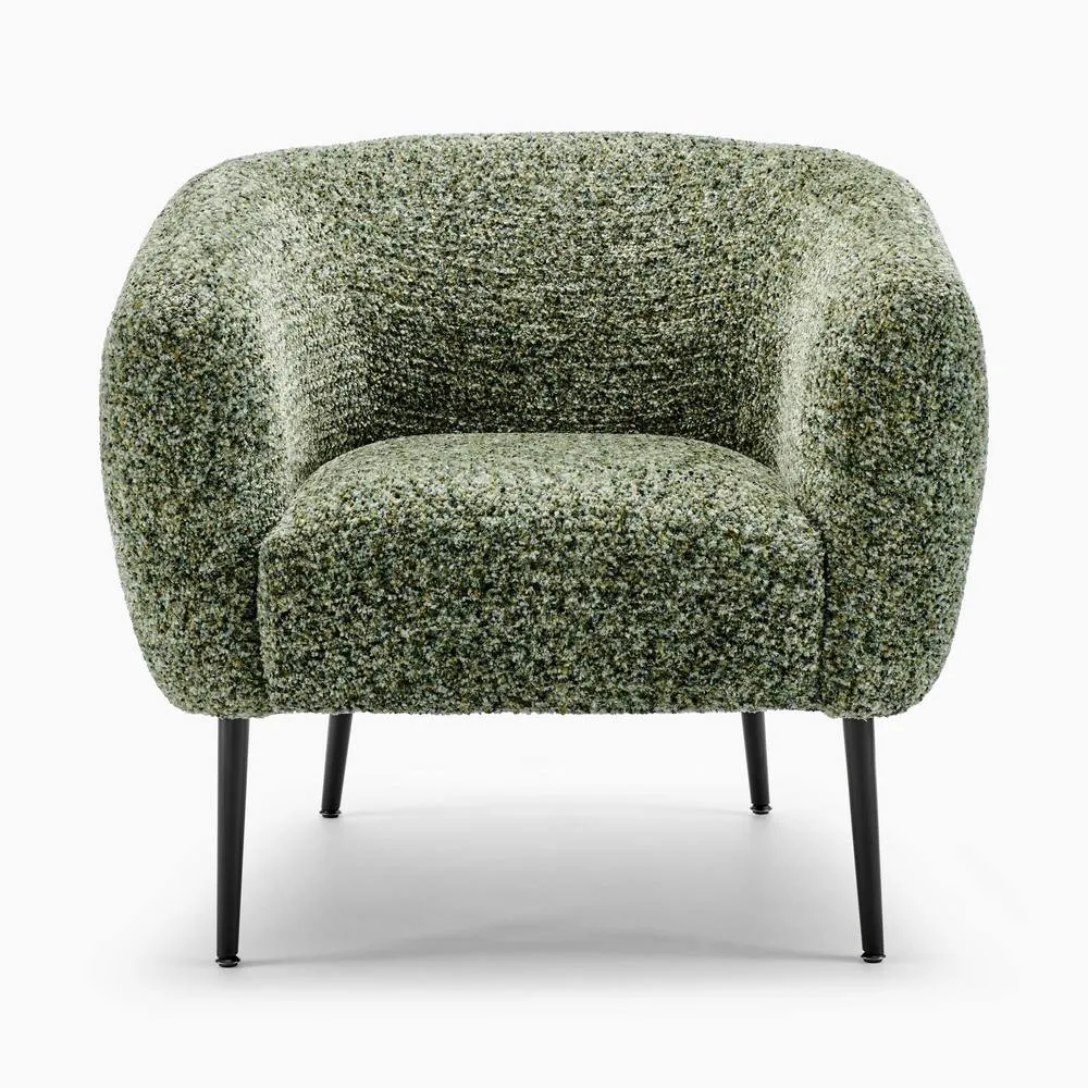 FurnitureboxUK Veda Fabric Accent Tub Chair in Green 5