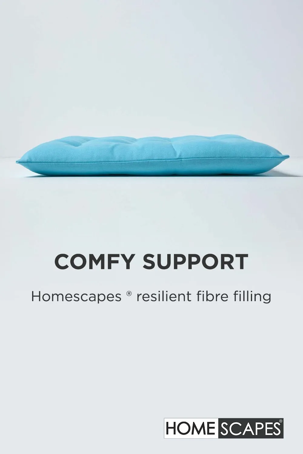 Homescapes 4 Pack Seat Pads Luxury 100% Cotton Indoor Outdoor Garden Cushion, 40cm in Light Blue 4