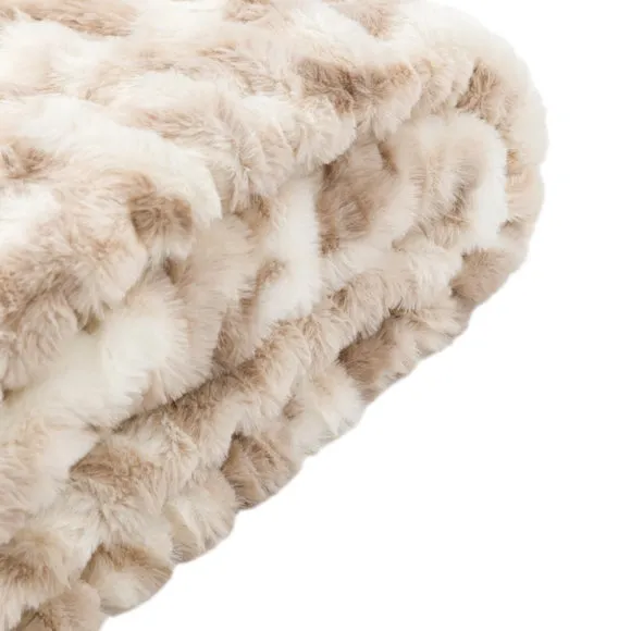 Luxurious Mottled Faux Fur Throw Blanket 5