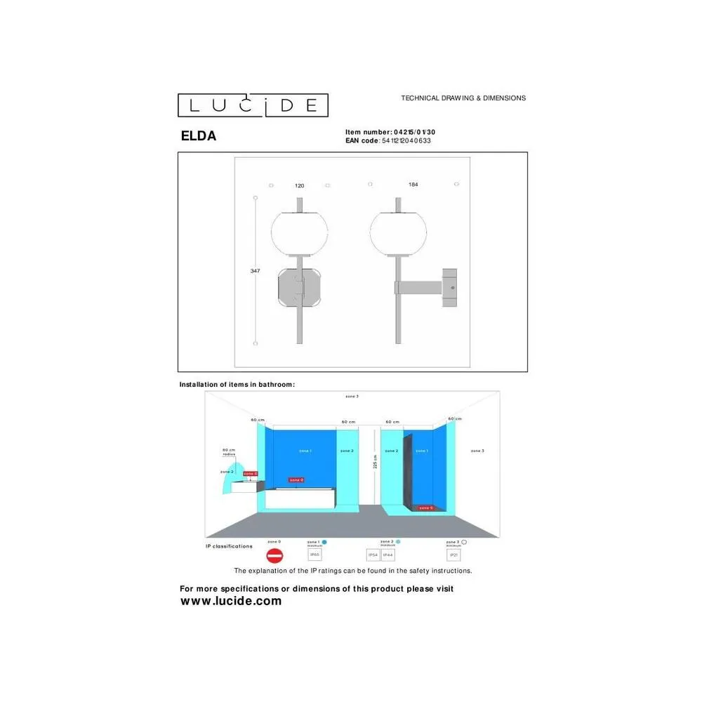 Netlighting Elda Wall light Bathroom 1xG9 IP44 Black 5