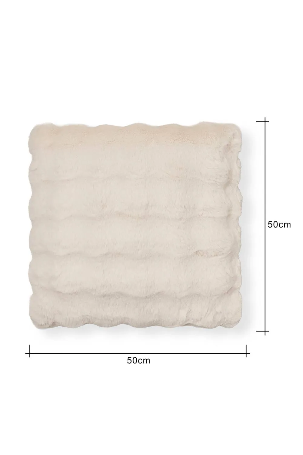 BHS Scalloped Faux Fur Cream Cushion 3