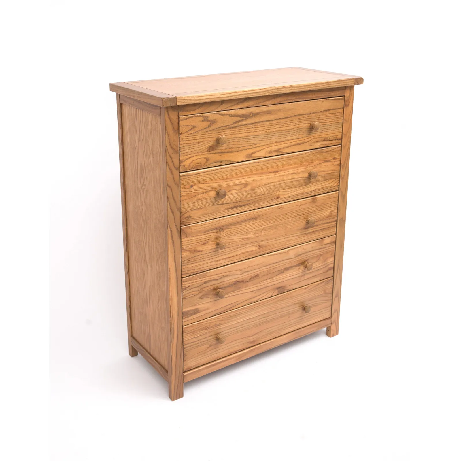 Cabinet Bits Trivento 5 Drawer Chest of Drawers Wood Knob in Natural 3