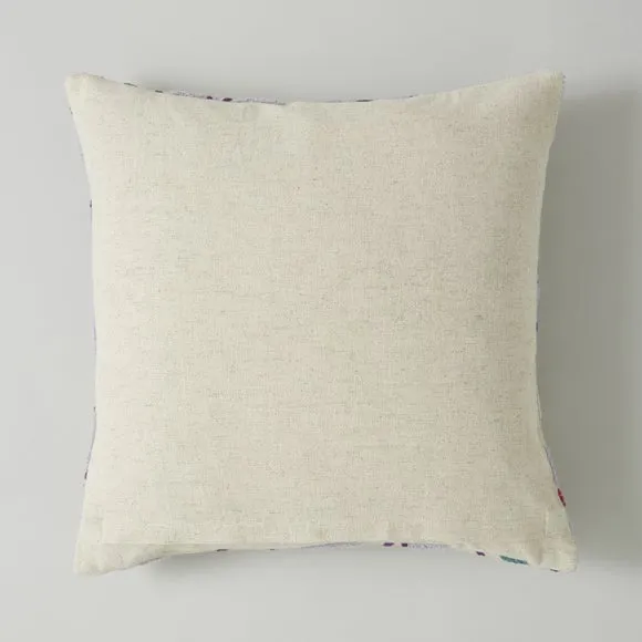 Crewel Work Floral Square Cushion 2