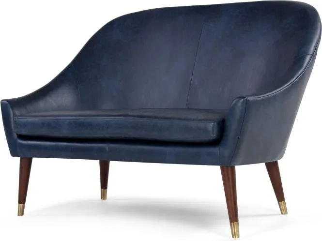 Seattle 2 Seater Sofa, Oxford Blue Premium Leather
