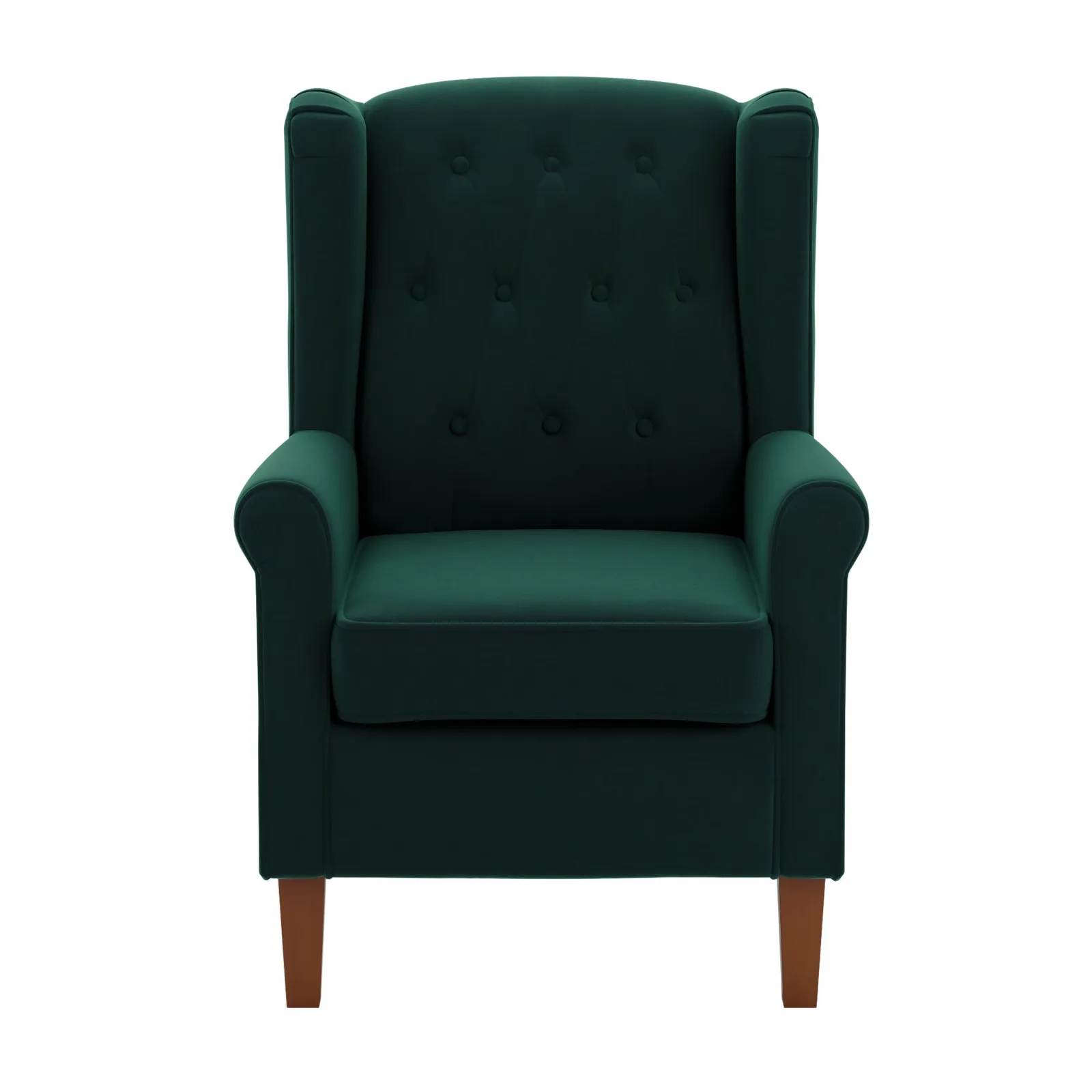 Oswald Button Back Velvet Armchair Green