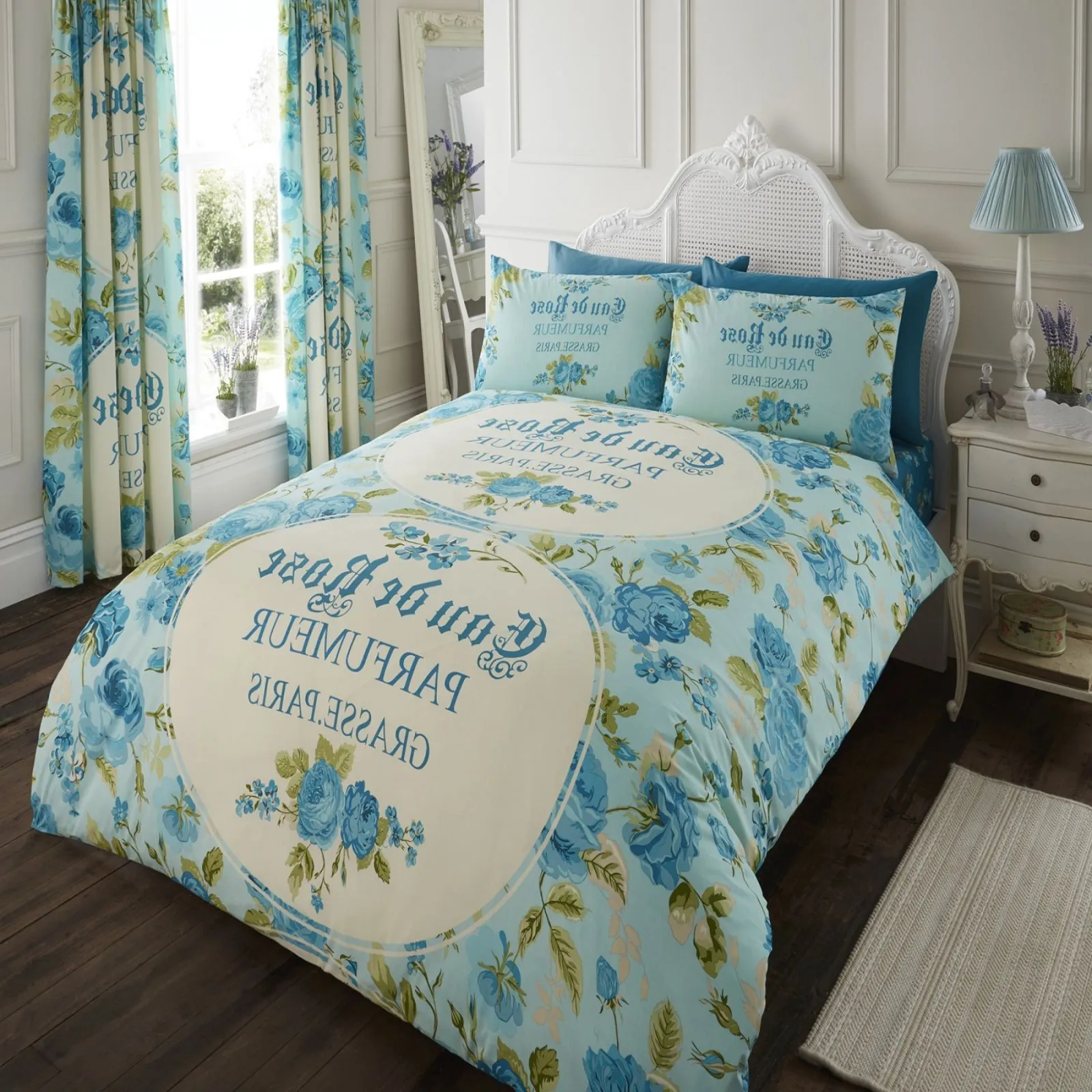 Smart Living Printed Polycotton IOLA Duvet Cover With Pillowcases in Teal 2