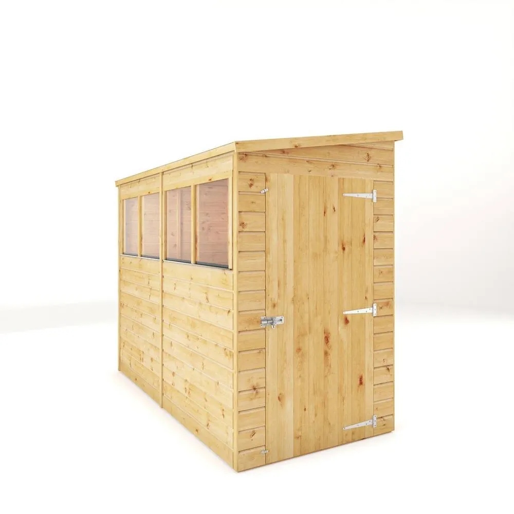 Mercia 8 x 4 Feet Modular Shiplap Pent - Wood - L252 x W127.9 x H203.3 cm in Light Brown