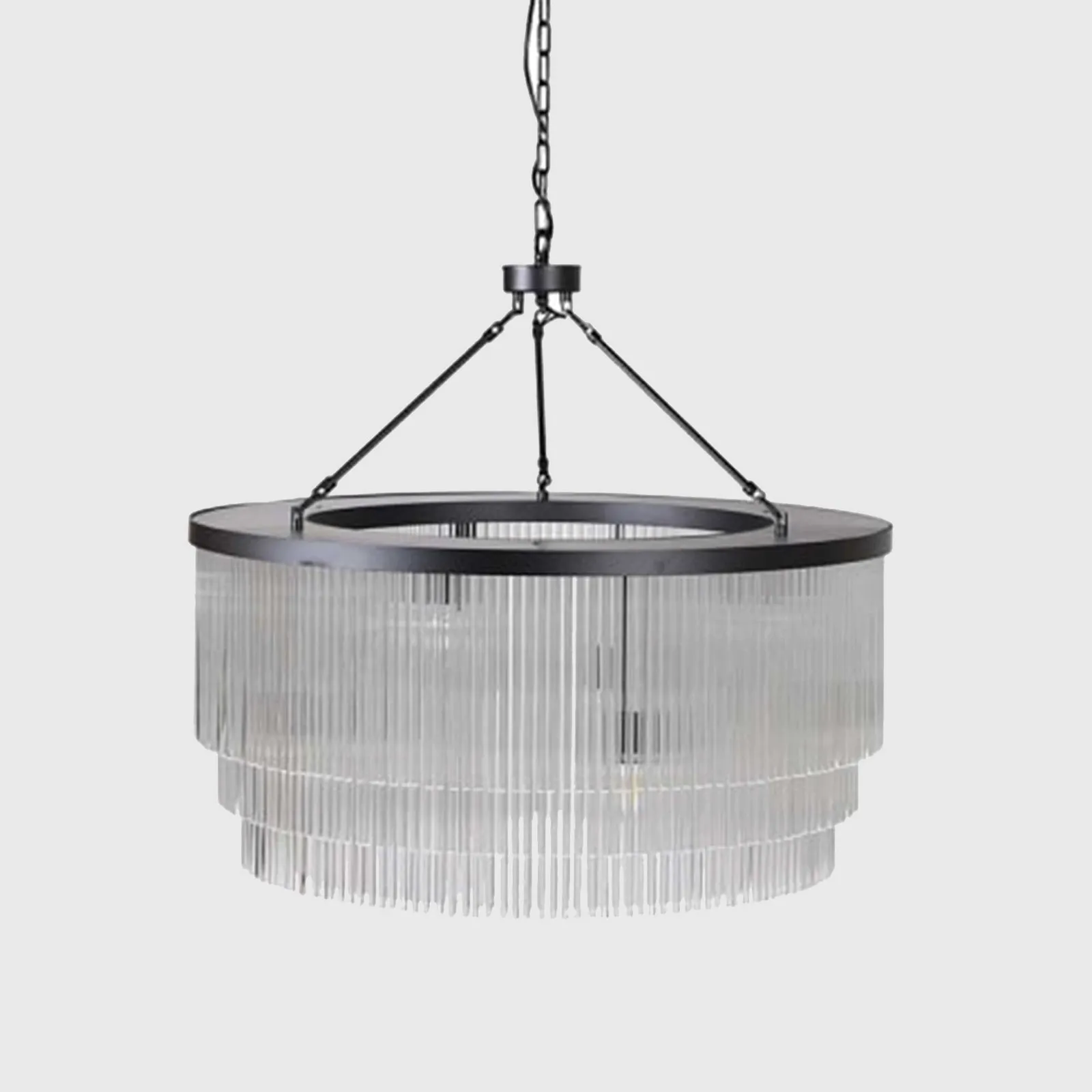 Tiered Glass Tube Chandelier, Black | Barker & Stonehouse