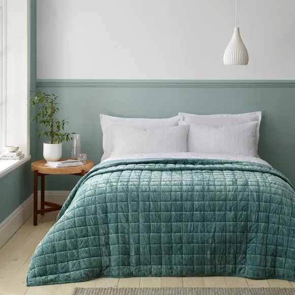 Sammi Velour Crinkle Quilted Bedspread