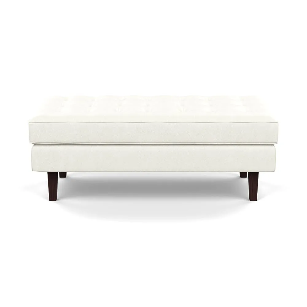 Heal's Hepburn Ottoman Liena Leather White 634 Black