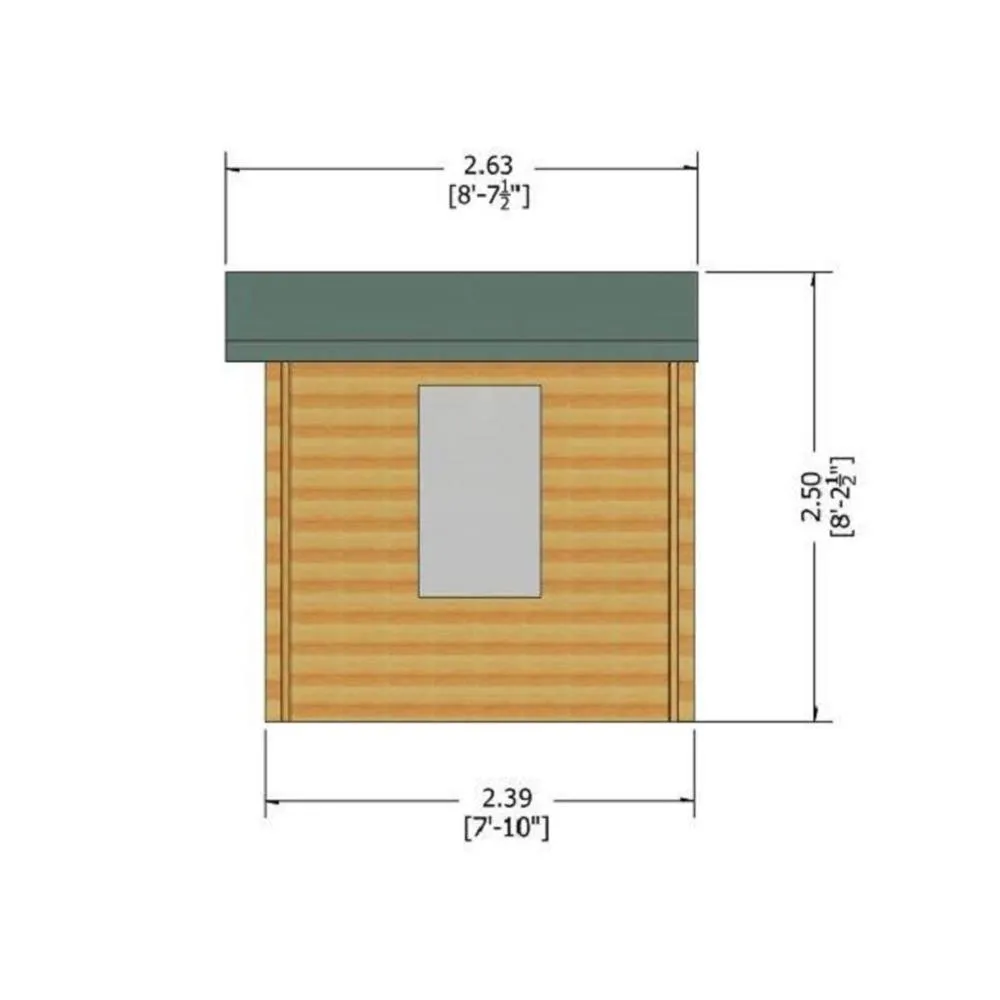 Shires Barnsdale Log Cabin Home Office Garden Room Approx 8 x 8 Feet in Tan 4