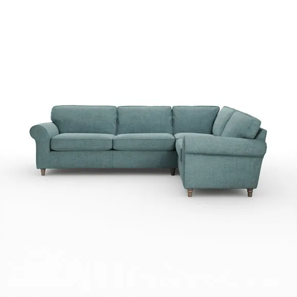 Flori Tonal Plush Chenille Corner Sofa 6