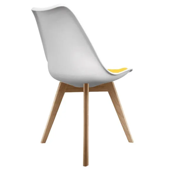 Fusion Living Soho White Plastic Dining Chair with Squared Legs 4