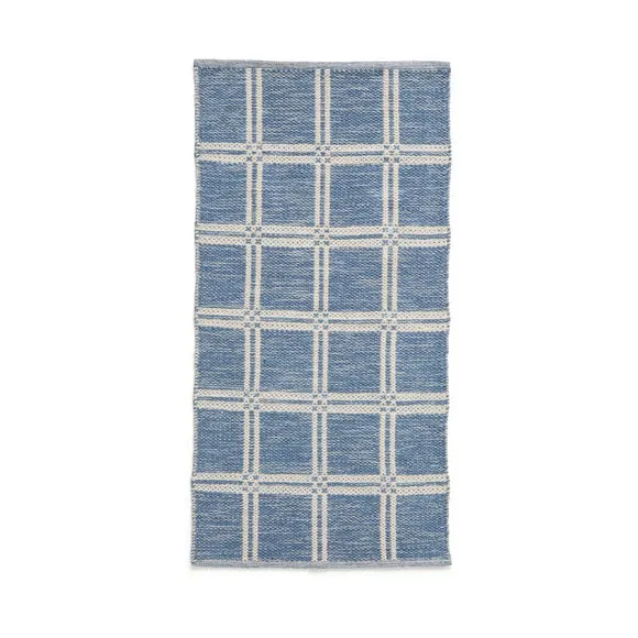 Cotton Denim Grid Scatter Rug 5