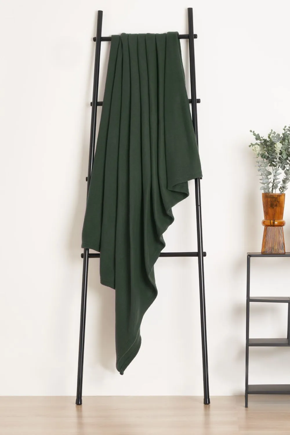 OHS Wholesale 10 Pack Plain Fleece Blanket Sofa Throw Joblot in Dark Green