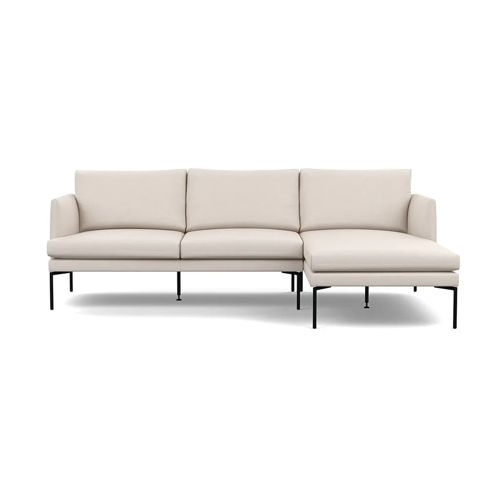 Heal's Matera Right Hand Facing Chaise Sofa Siena Cotton Natural Black Feet