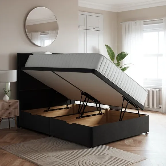 Luxury Side Ottoman Bed Frame, Velvet 2