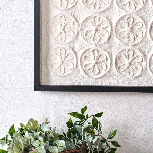 Set of 2 Circle Pattern Black Framed Canvases 2