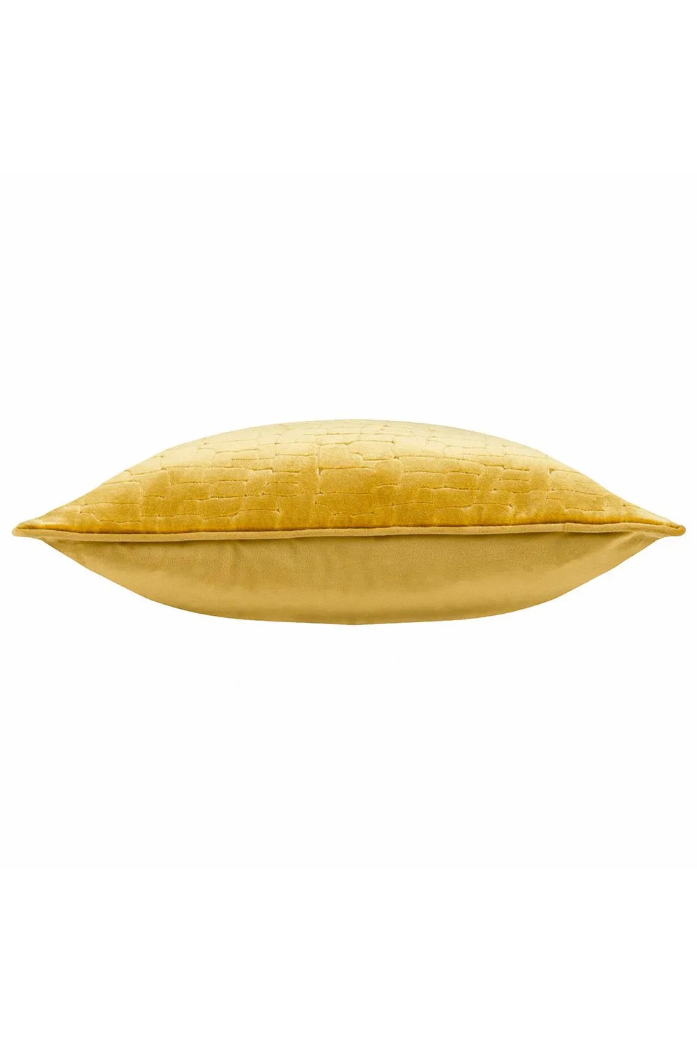 Paoletti Bloomsbury Soft Cut Velvet Piped Cushion in Mustard 3