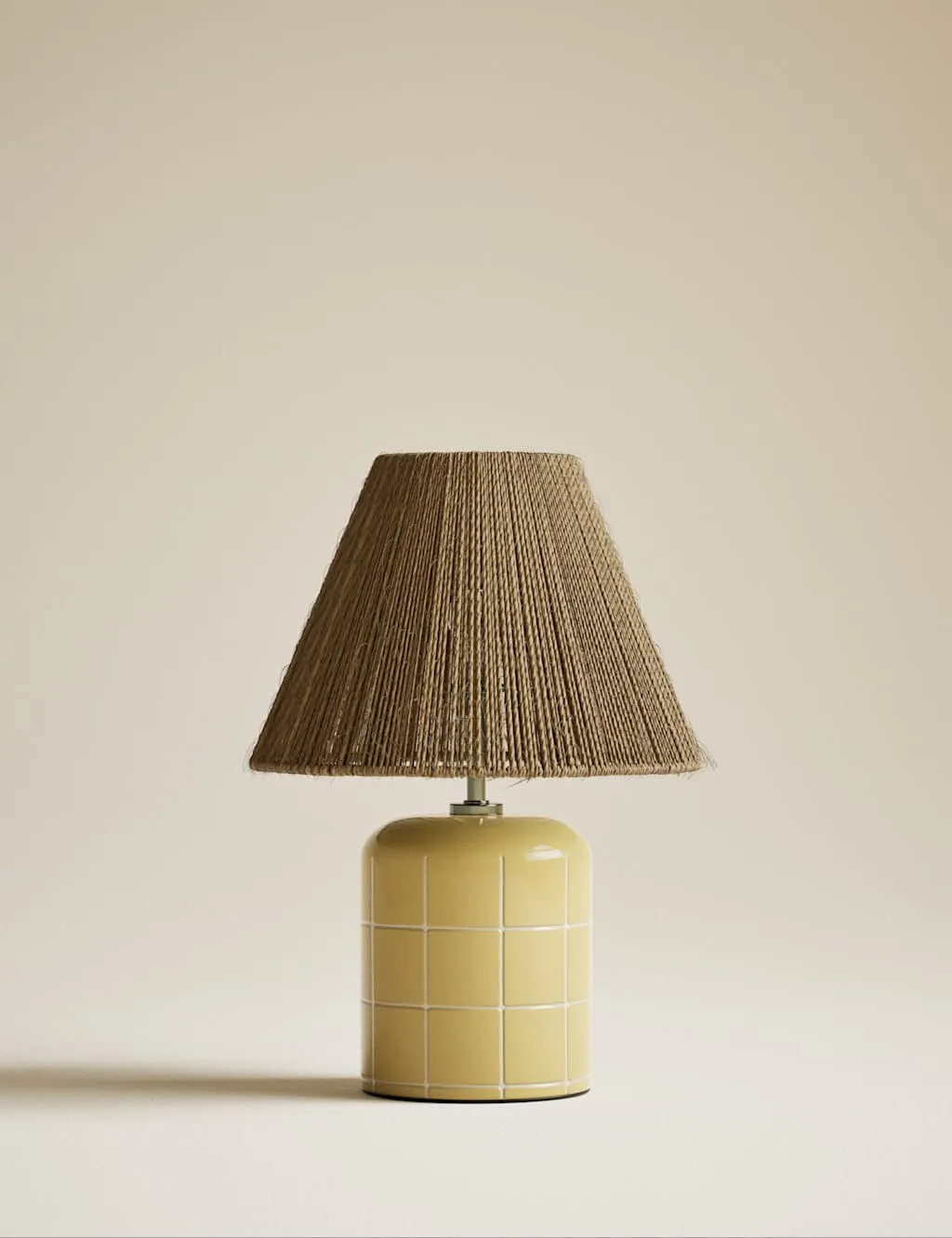 M&S Rechargeable Ceramic Tile Table Lamp Ochre