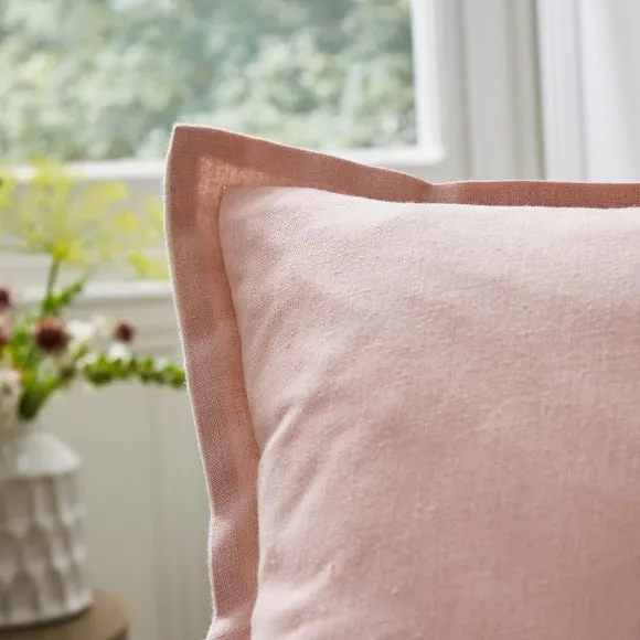 Contrast Oxford Edge Cotton & Linen Square Cushion Cover 4