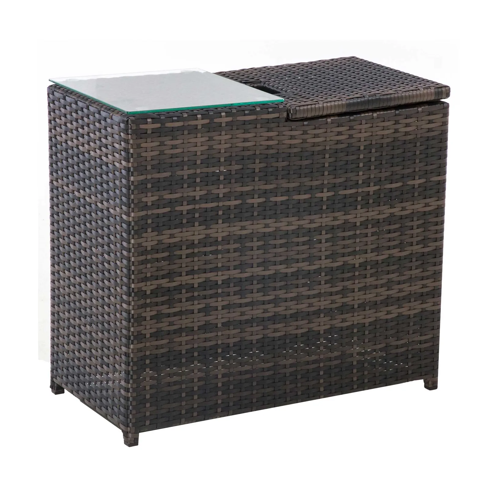 Kendel Garden Ice Bucket Side Table in Brown Weave