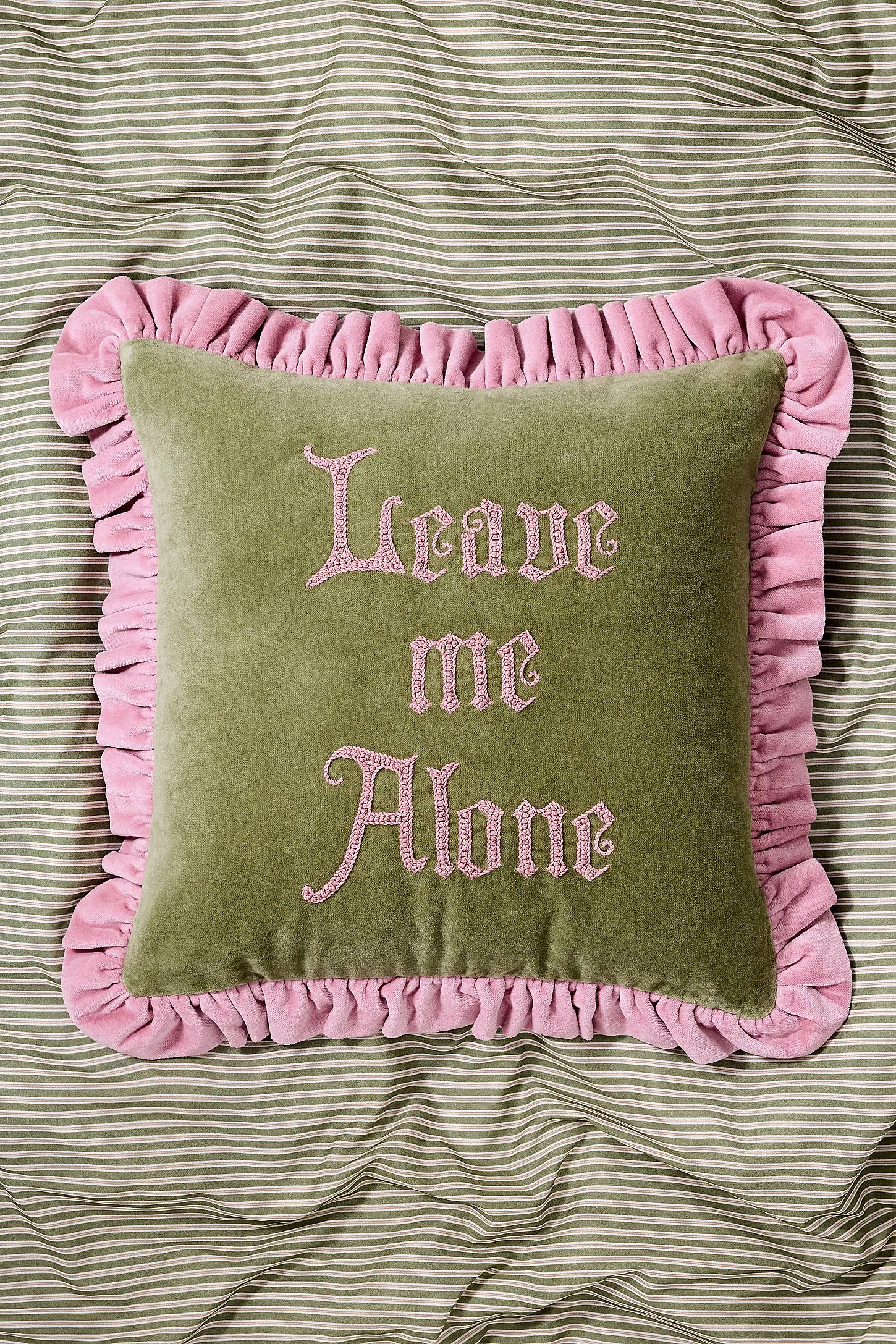 Leave Me Alone Cushion - Green