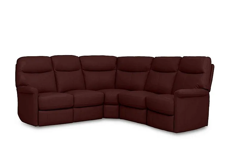 Compact Collection Lille Large Leather Corner Sofa - BV Deep Red