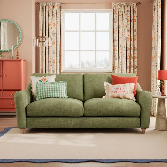 Hattie Slub Faux Linen 3 Seater Sofa 1