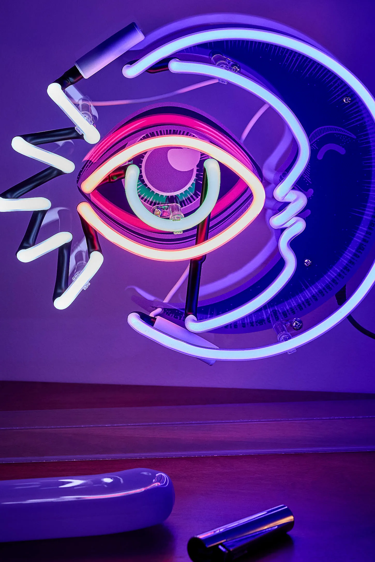 Moon Neon Large Glass Light Box - Purple ALL 2