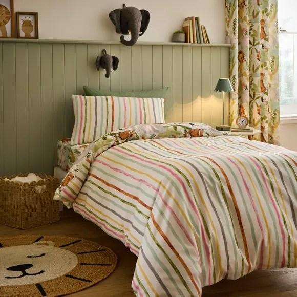 Jungle Friends 100% Cotton Reversible Duvet Cover and Pillowcase Set 3