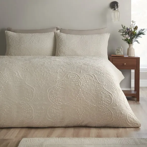 Catherine Lansfield Amelia Jacquard Duvet Cover & Pillowcase Set