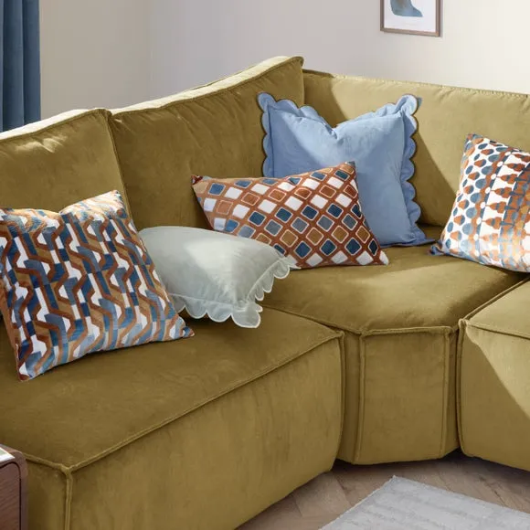 Furn. Metro Diamond Velvet Rectangle Cushion 6