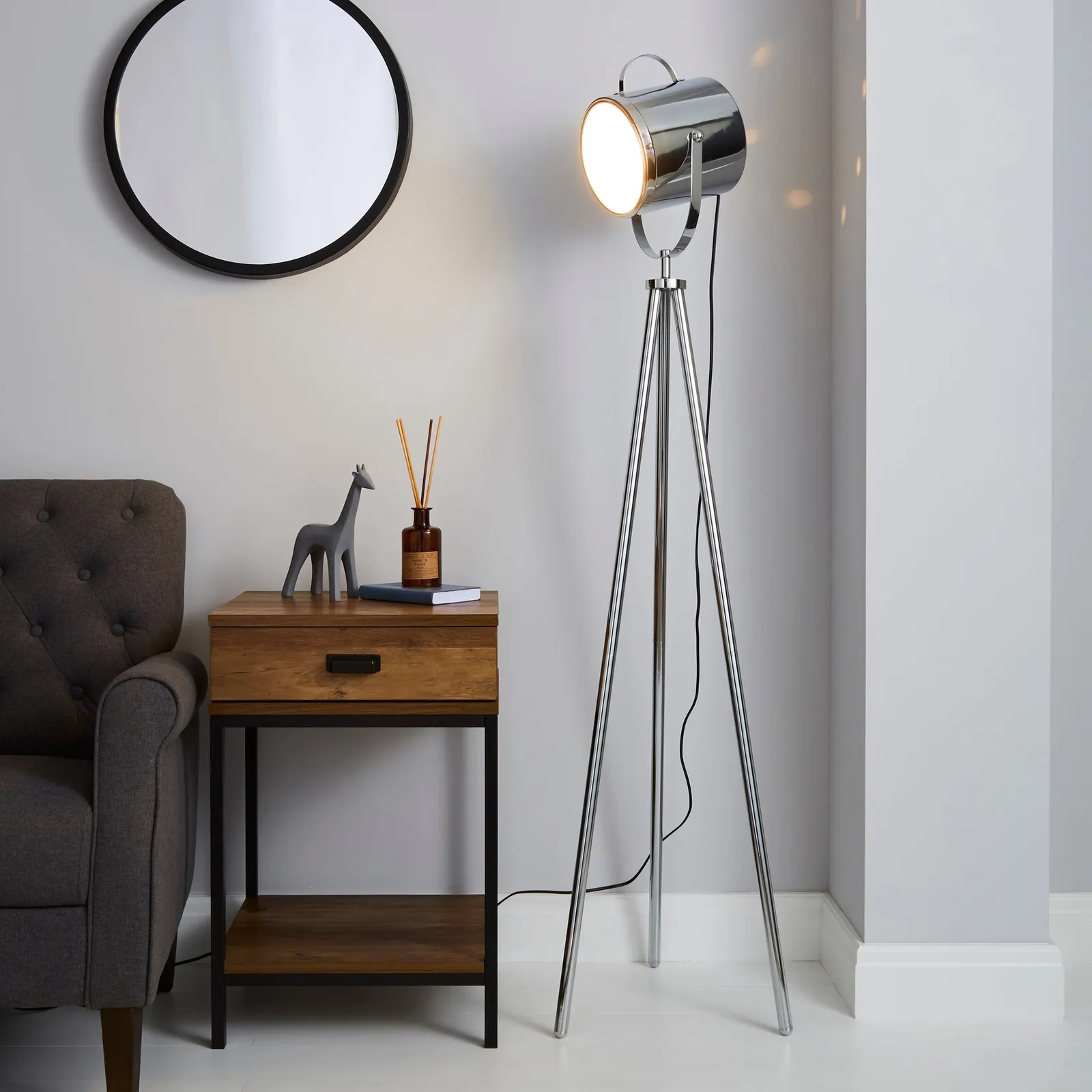 Carlton Floor Lamp Chrome Chrome