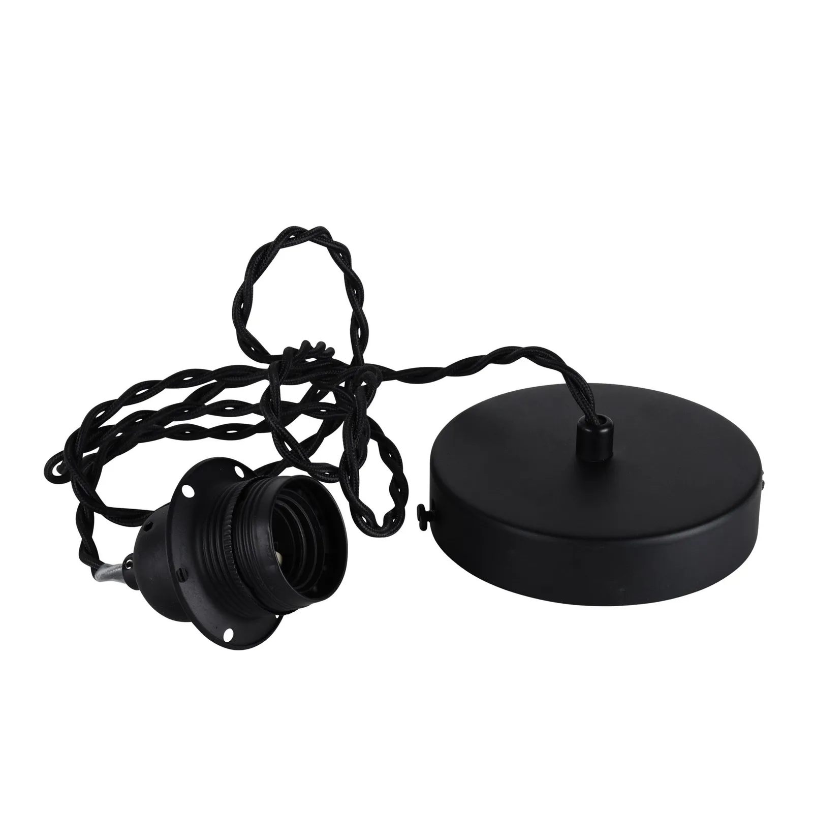 Charlie Black Twisted Flex Ceiling Fitting Black