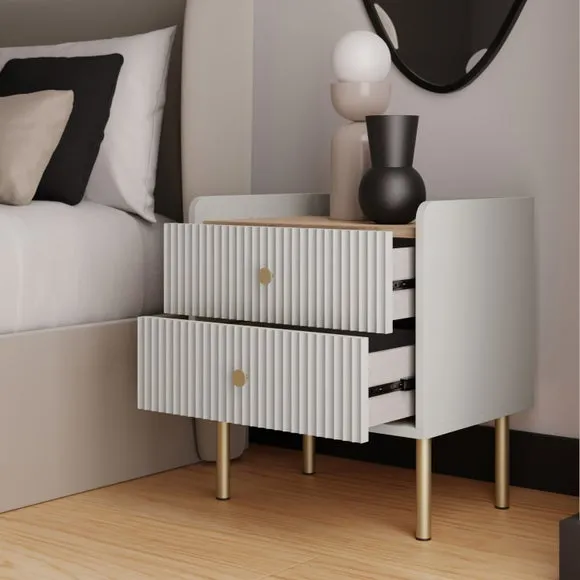 Georgi 2 Drawer Bedside Table 2