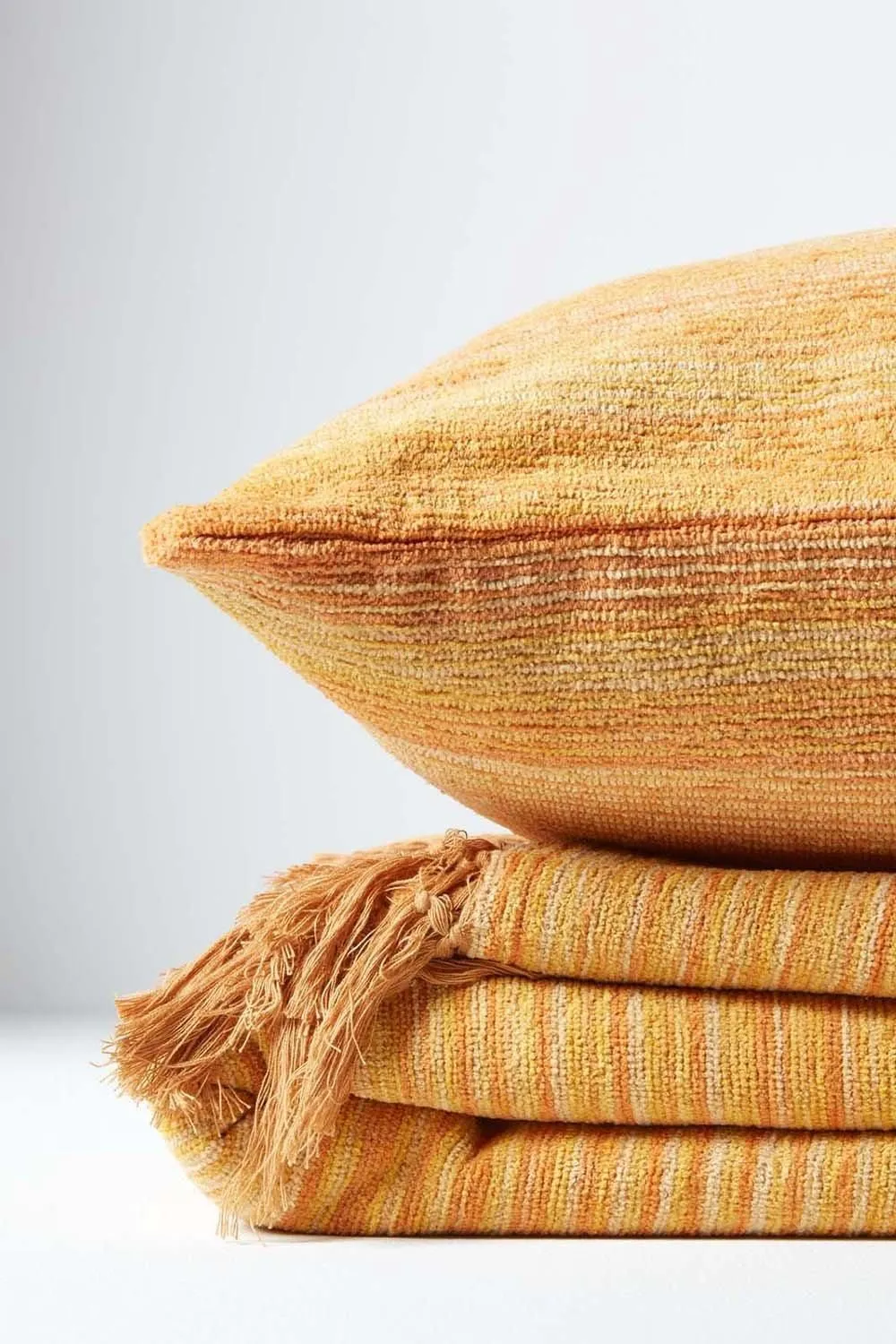 Homescapes Cotton Chenille Tie Dye Cushion Cover in Orange 4