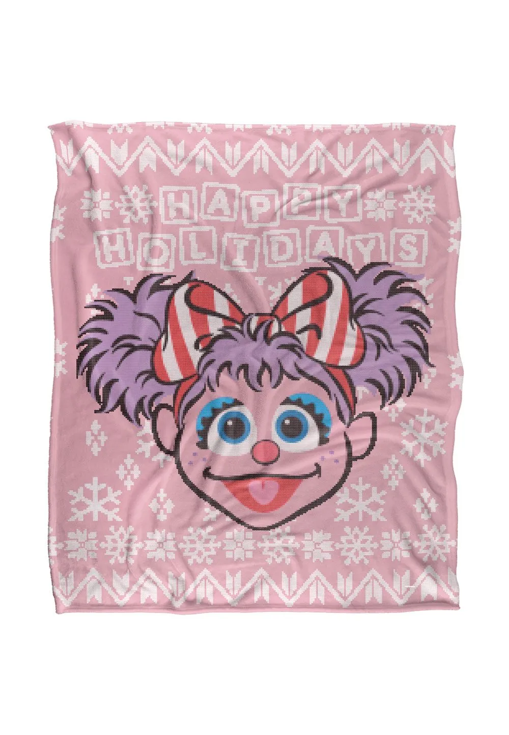 Sesame Street Abby Cadabby Ugly Christmas Sweater Silky Touch Super Soft Throw Blanket 152 X 127 cm in White