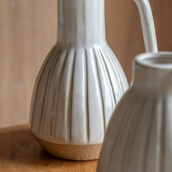 Cedar & Sage Cromer Ceramic Handled White Vase 2