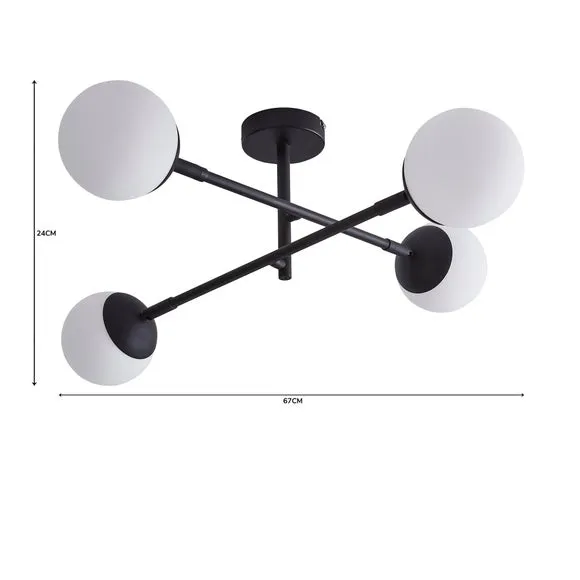 Elements Tela 4 Light Semi Flush Bathroom Ceiling Light 6
