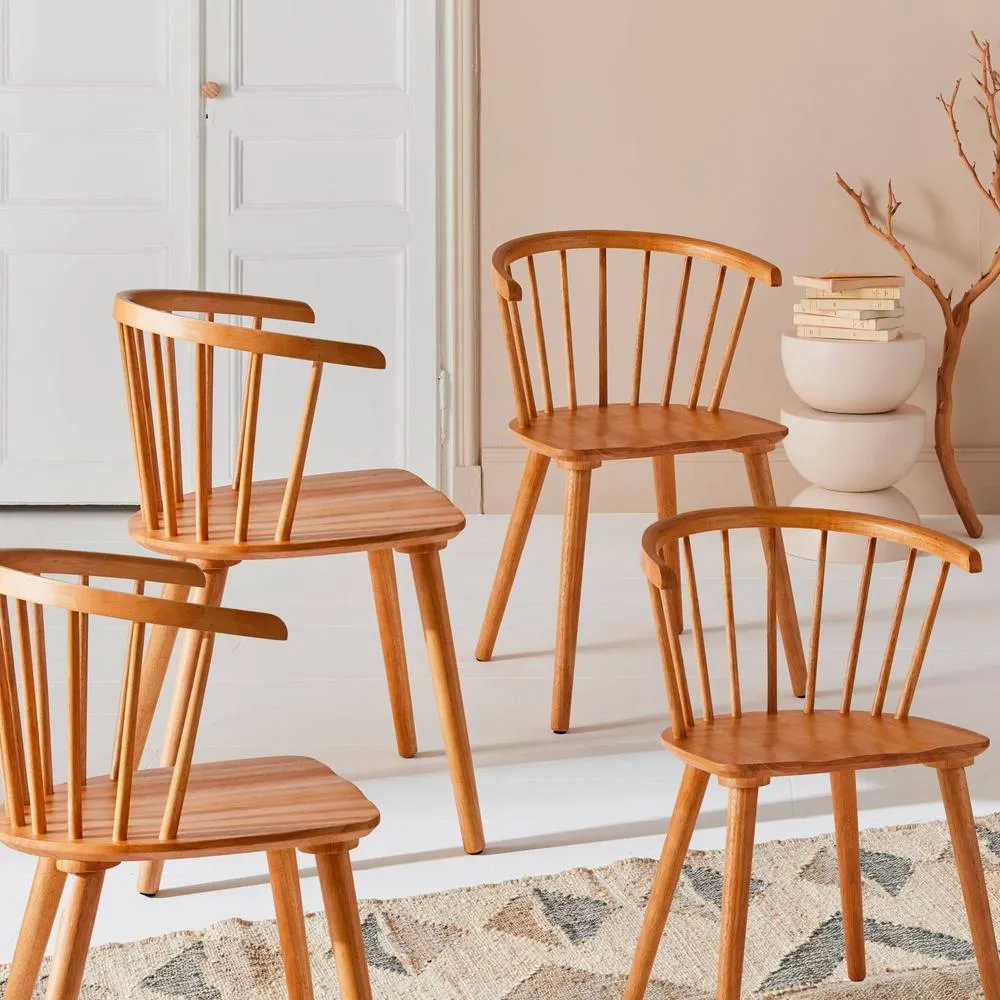 sweeek Set of 4 wooden & plywood chairs in Beige 5