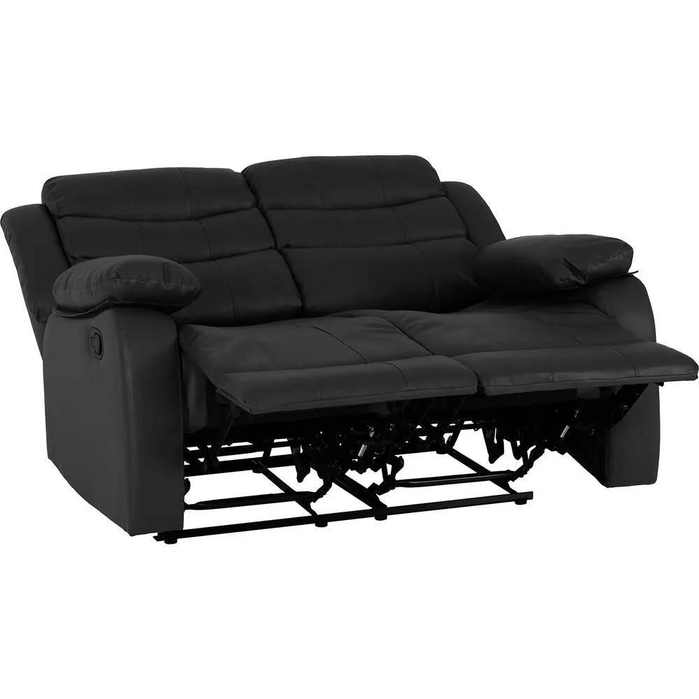 Seconique Roma 2 Seater Recliner Sofa - Black Faux Leather 3