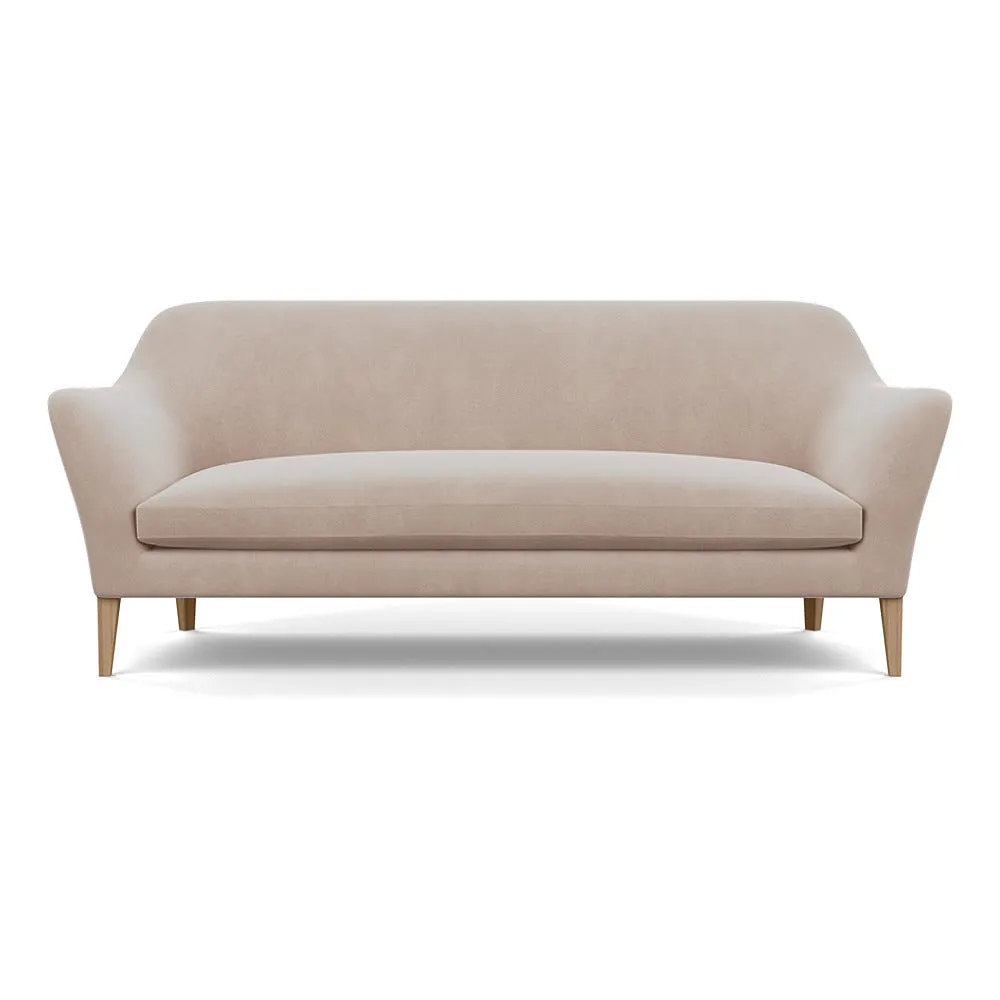Heal's Wallis 4 Seater Sofa Smart Velvet Pebble Stained Oak Feet 1