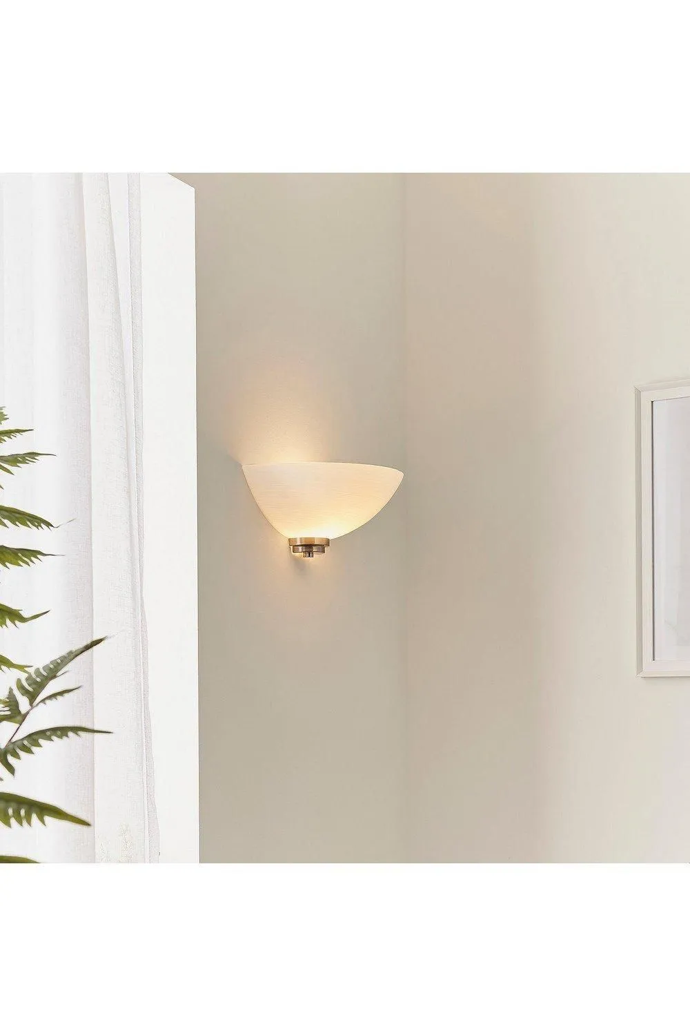 Netlighting Welles 1 Light Indoor Wall Uplighter White Satin Chrome E27 in Grey 4