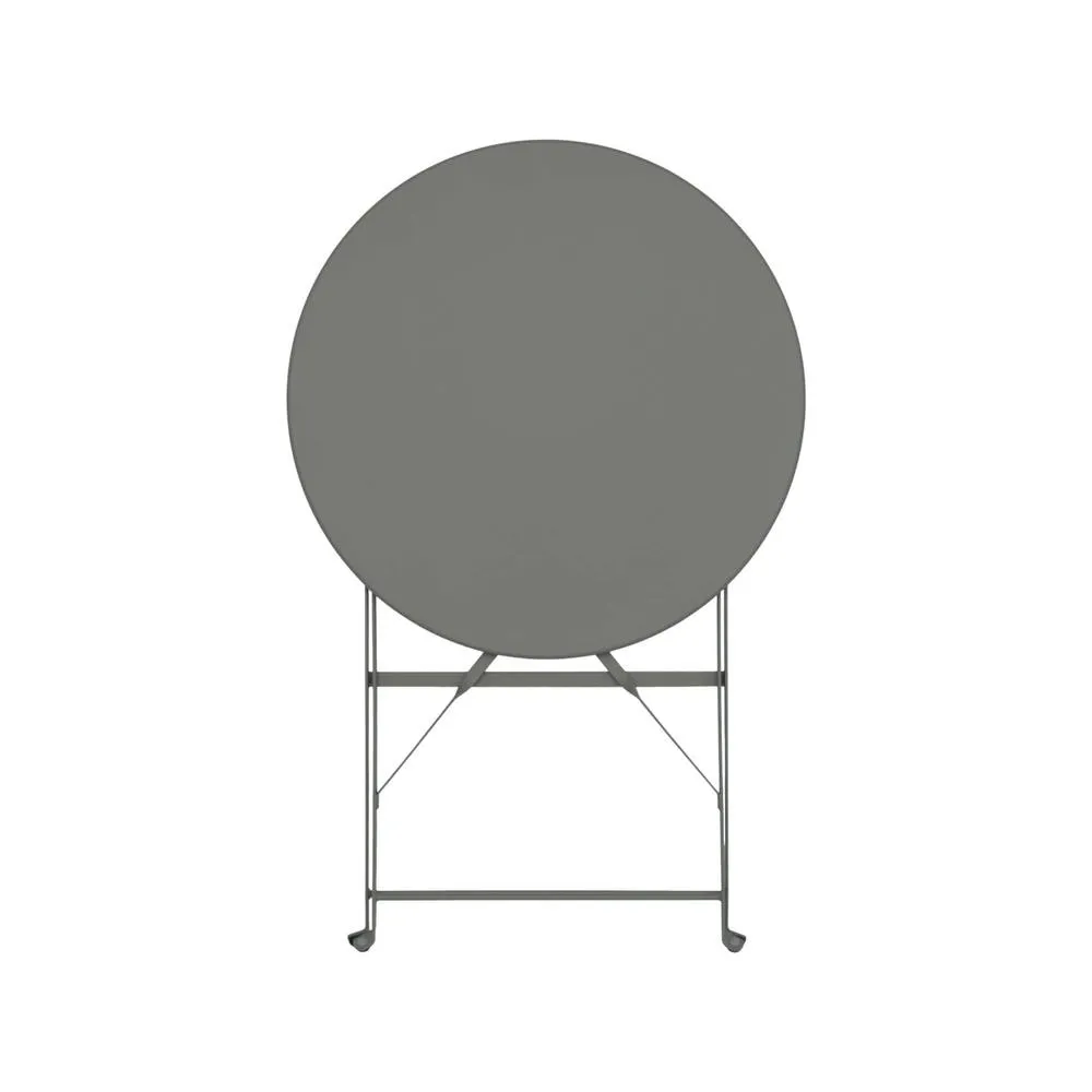 sweeek Folding metal bistro garden table Ø60cm, seats 2 in Khaki 6