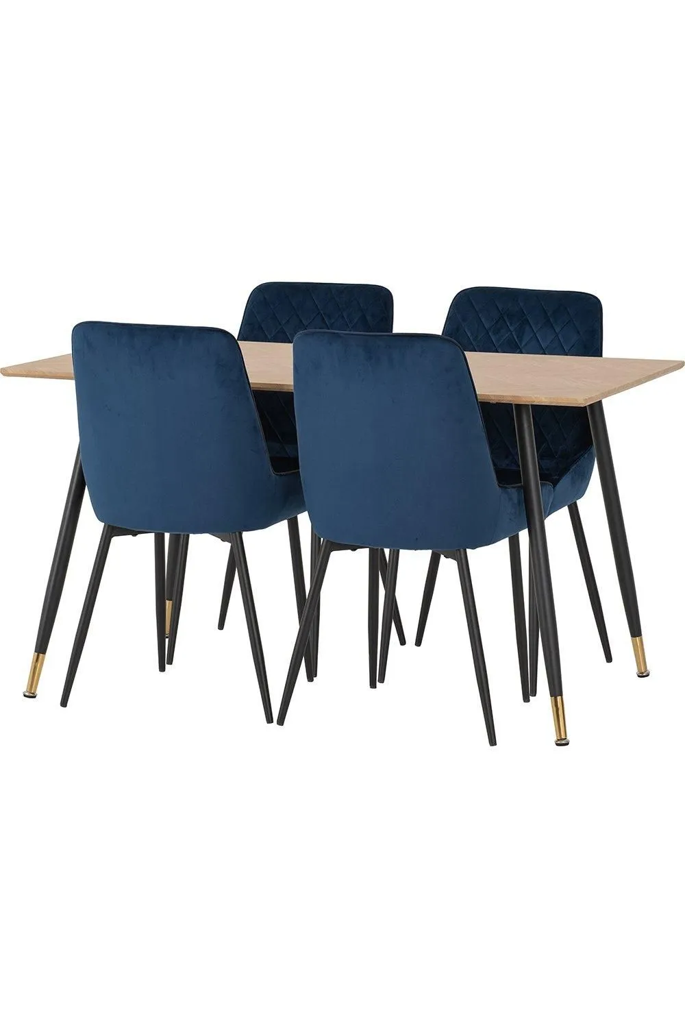 Seconique Hamilton Medium Dining Set with Avery Chairs in Blue 2