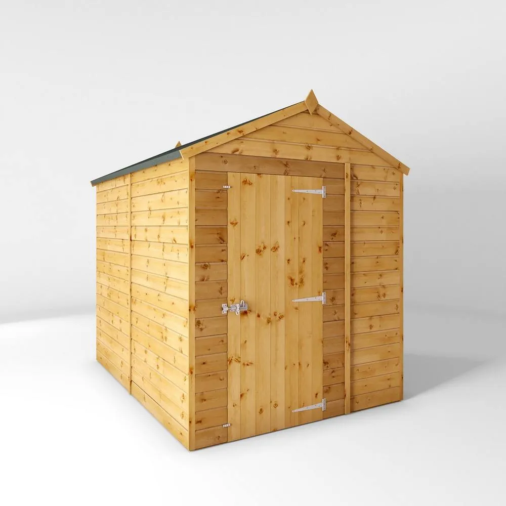 Mercia 8 x 6 Feet Shiplap Apex Windowless Shed - L240.8 x W190.5 x H222.2 cm in Brown