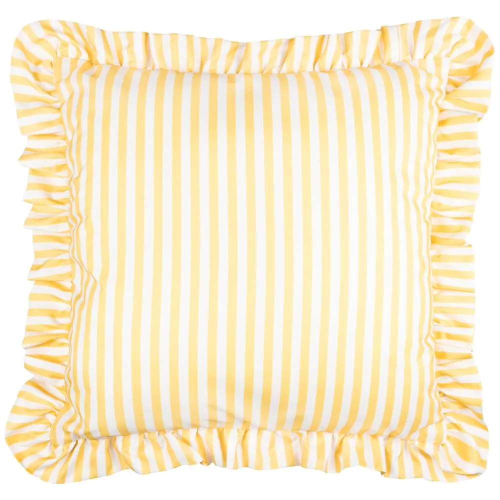 Wylder Millie Ruffle Striped Outdoor Cushion in Yellow 2