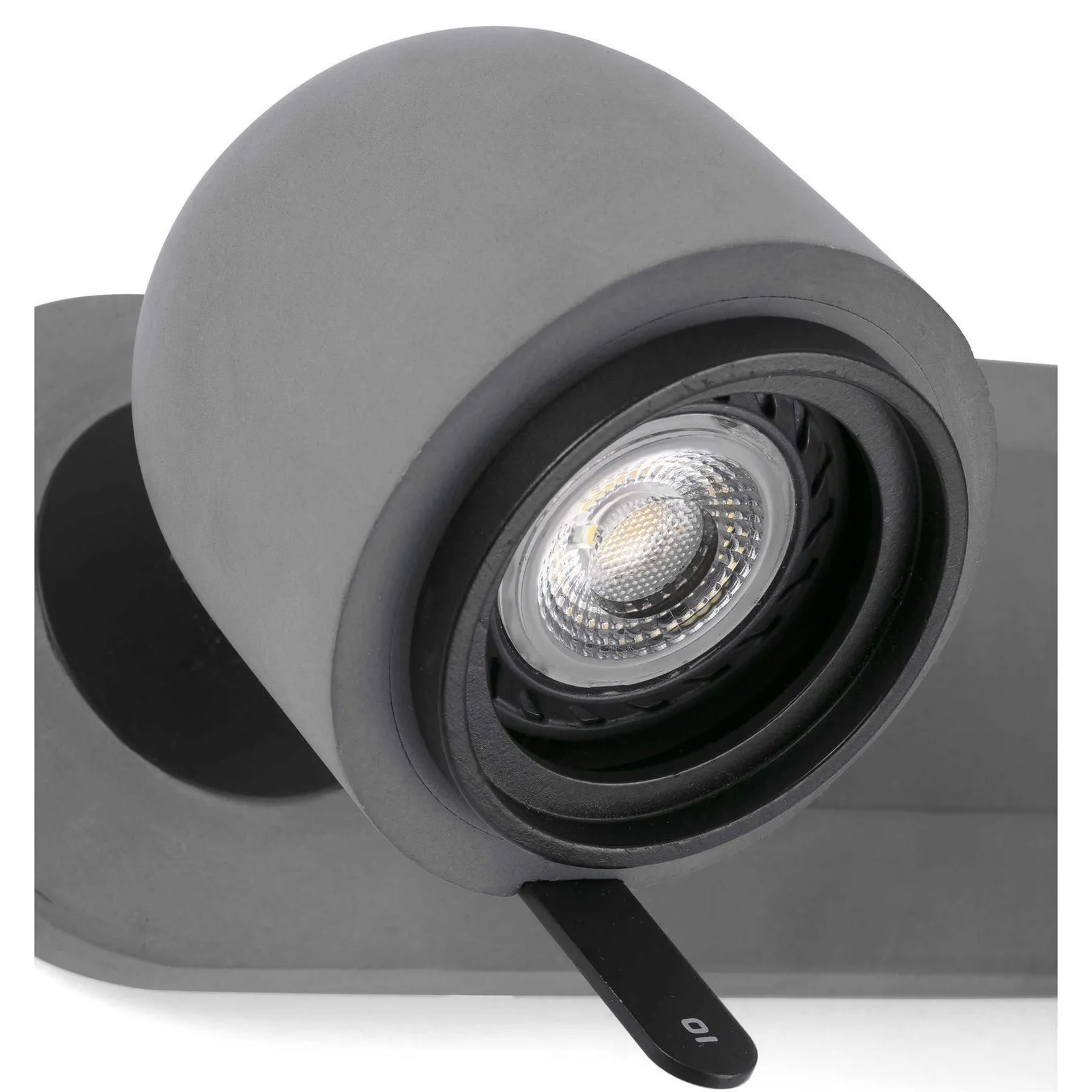Netlighting Stone 2 Light Indoor Adjustable Wall Spotlight Grey GU10 2