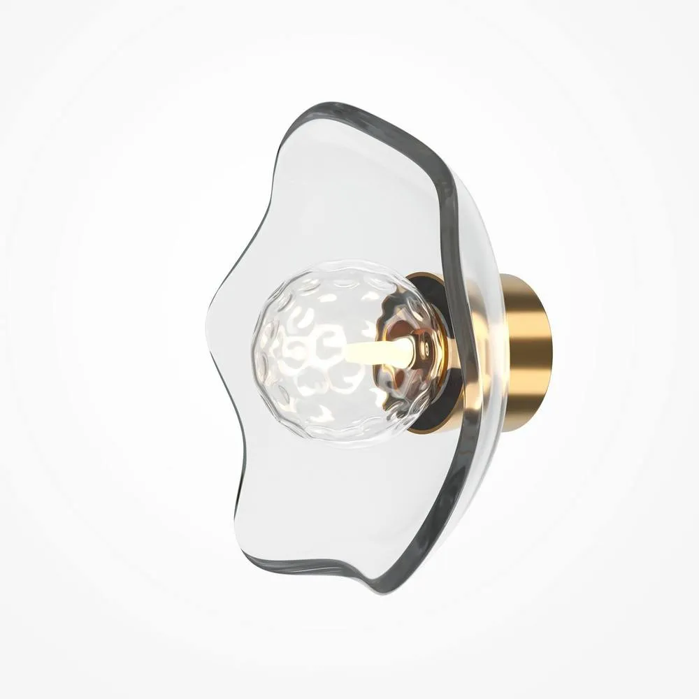 Netlighting Miracle Modern Wall Lamp Brass 1xG9 Glass Shade in Gold